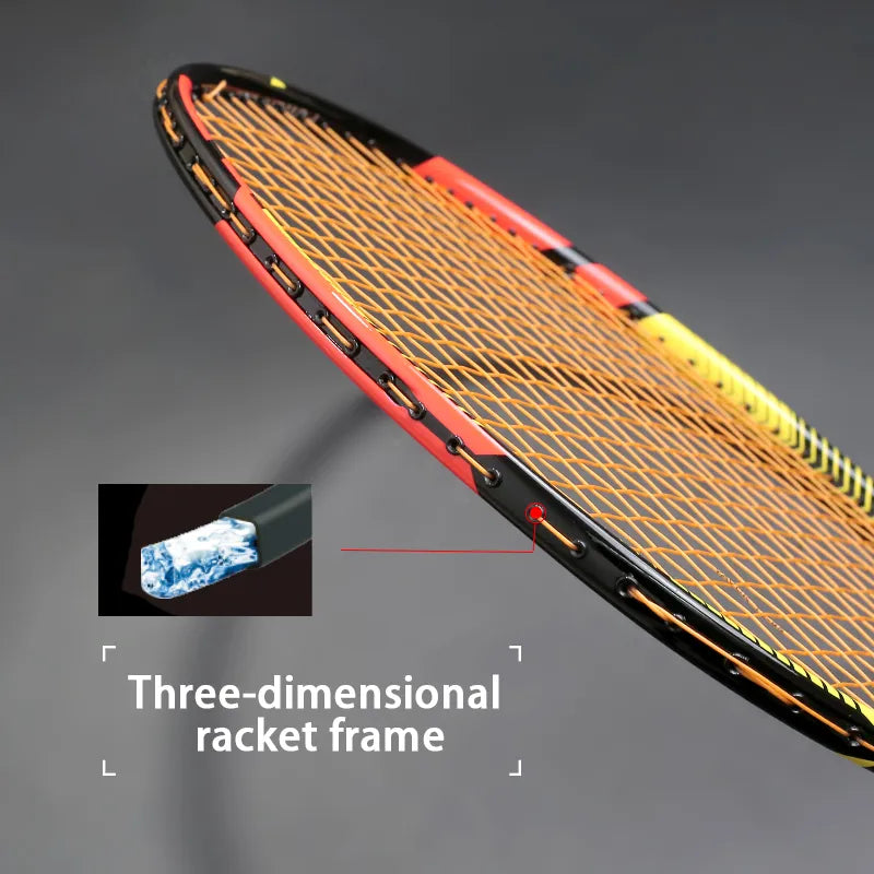 Ultralight 8U 65g Carbon Professional Badminton Racket Strings Strung Bag Multicolor Z Speed Force Raket Rqueta Padel 22-30lbs