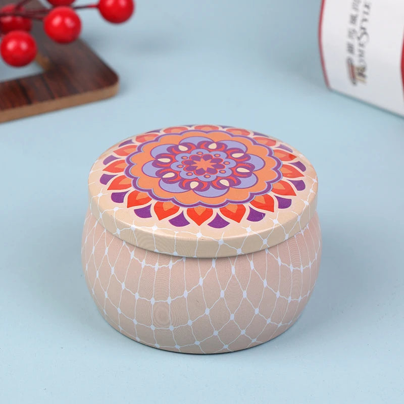 1PC Vintage Candle Tin Can Candy Cookie Storage Box Dry Spice Storage Jar Suitable DIY Candle Cosmetic Ointment Making Christmas