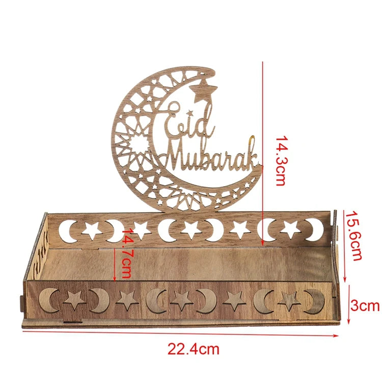 Wooden Pendant EID Mubarak 2024 Ramadan Decoration for Home Kareem Ramadan and Eid Decor Eid AL Adha Islamic Muslim Decor