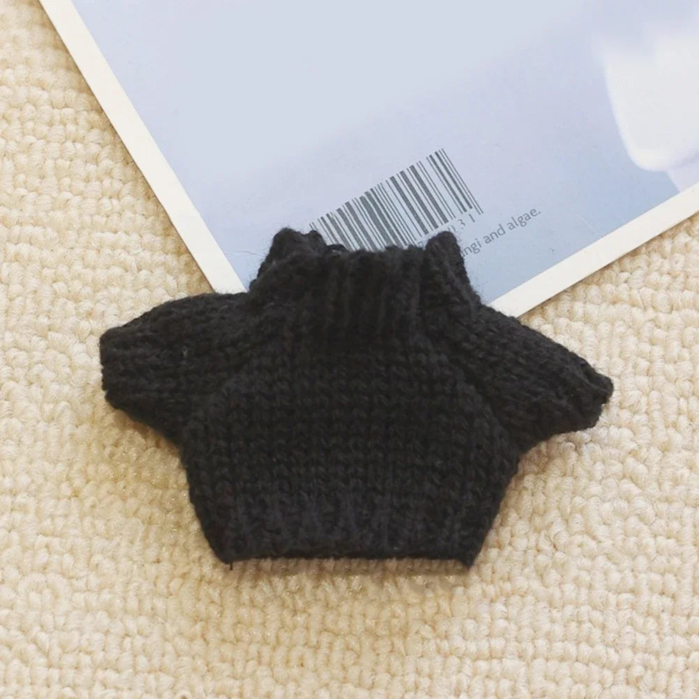 Mini Doll'S Clothes Outfit Accessories for Labubu for Elf Doll Knitted Christmas Love Twisted Solid Santa Sweater Clothing