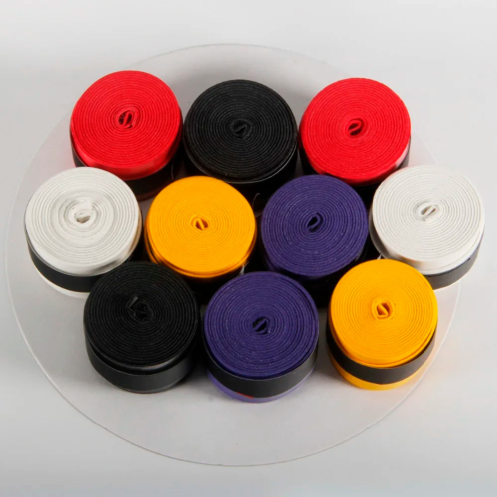 Queshark 10 Pcs Coated Anti-Slip Tennis Overgrips Badminton Grips Breathable Tennis Racket Tapes Sweatbands Fishing Rod Wraps