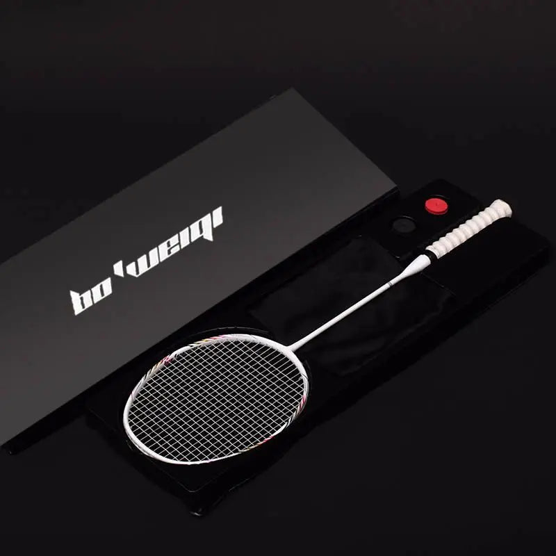 Super Light 8U Full Carbon Fiber Badminton Rackets With Bags String Professional Racket Strung Padel Sports