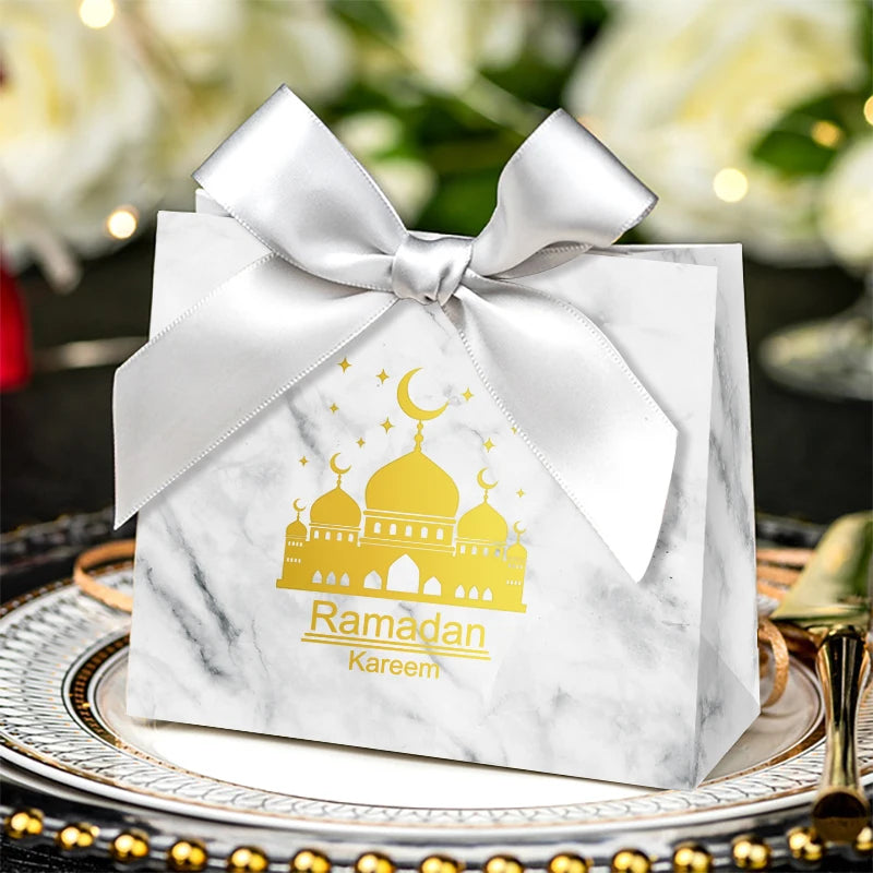 Eid Mubarak Candy Box Set Paper Packaging Gift Bag Party Favor Ramadan Gift Box Muslim Islamic Party Supplies Kareem Decoration
