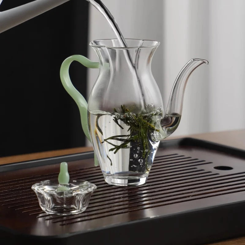 Japanese High-Temperature-Resistant Glass Pot Narcissus Teapot Household High Borosilicate Glass Hand-Held Brewing Teapot