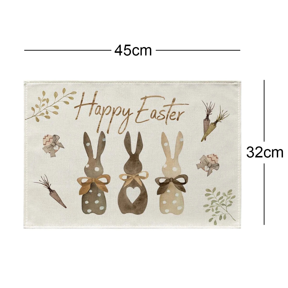 2024 Easter Bunny Table Runner Gnome Rabbit Party Decor Creative Tablemat Easter Placemat Table Decoration for Dining Home