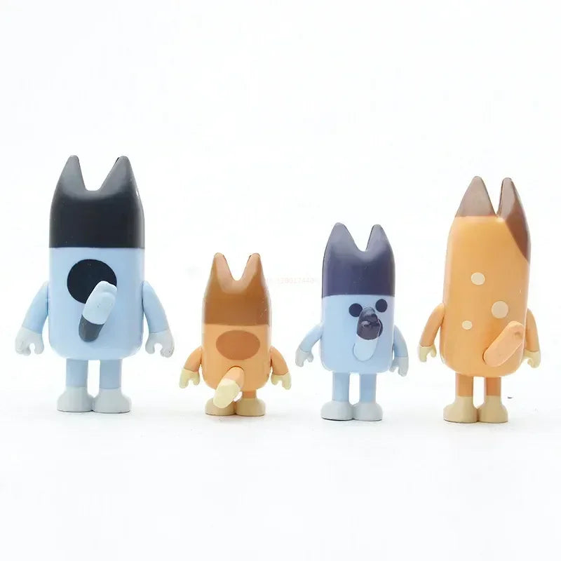 8pcs Bluey Model Ornaments Bingo Joint Toy Mini Pvc Character Ornaments Christmas Children's Toys Gifts Holiday Gift Model