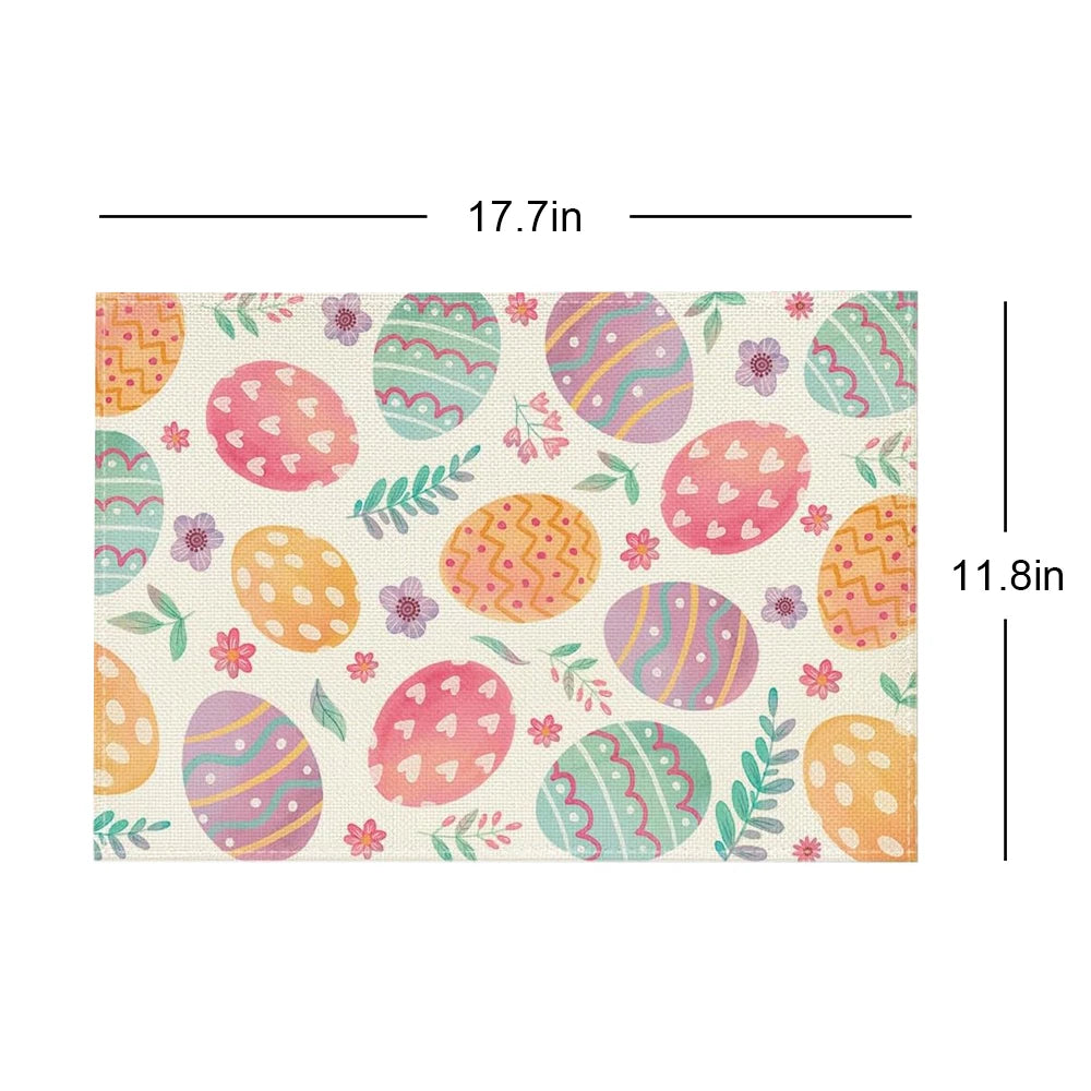 2024 Easter Bunny Table Runner Gnome Rabbit Party Decor Creative Tablemat Easter Placemat Table Decoration for Dining Home