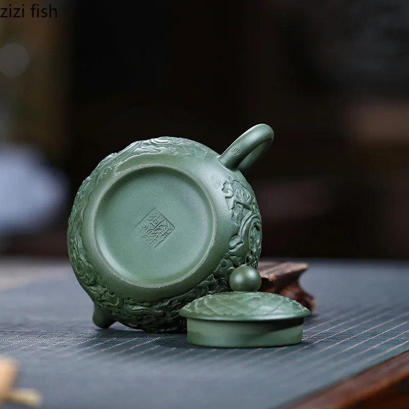 260ml Handmade Teapot Green Tea Pot Yixing Purple Clay Teapots Teaware Coffee Table Tea Making Tools Tea Maker Tea Kettle Gift