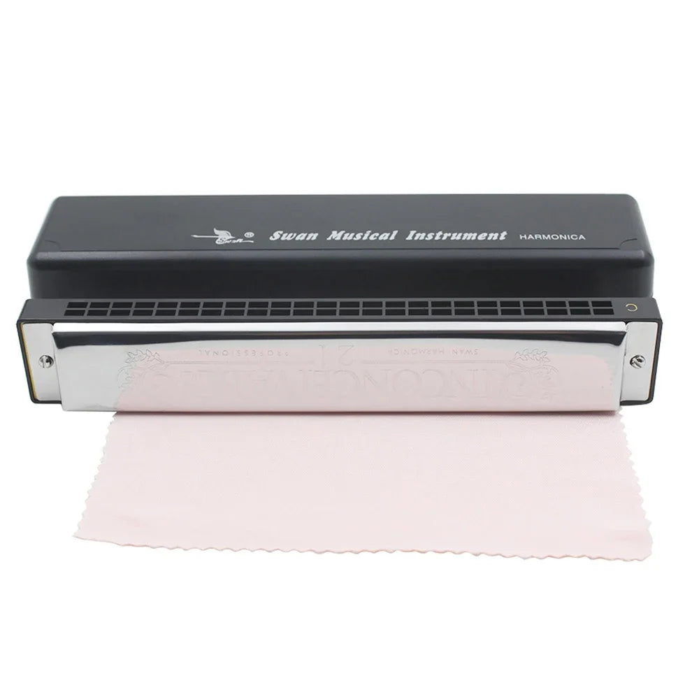 Harmonica Professional Swan 24 Hole C&D Key Harmonica Play Double-Side Silver Harmonica Beginners Playing Music Instruments