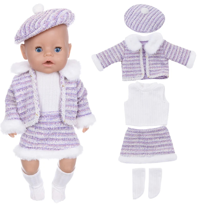 40cm Baby Doll Bib Legging Accessories 43cm Doll Hat Gloves