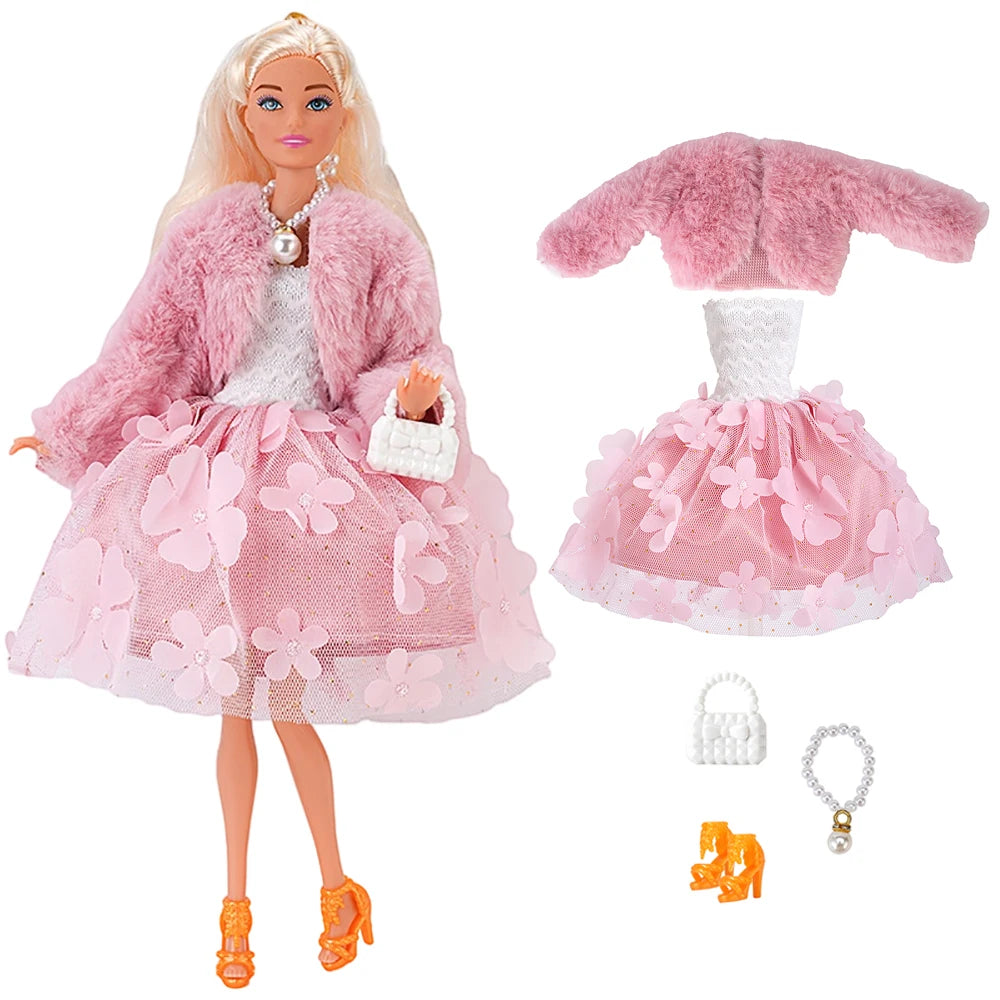NK 1 Pcs 30CM Princess Wedding Dress Noble Party Gown for Barbie Doll Accessories Fashion Clothes Gift for Girl' 1/6 Doll Toy JJ