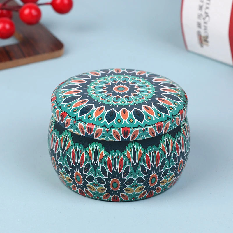 1PC Vintage Candle Tin Can Candy Cookie Storage Box Dry Spice Storage Jar Suitable DIY Candle Cosmetic Ointment Making Christmas