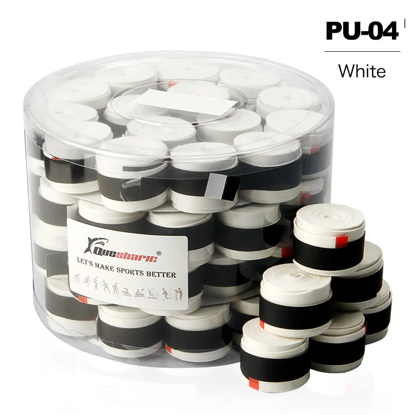 QUESHARK Pro 60 Pcs Tennis Racket Grips Coated Anti-Skid Sweat Absorbed Tapes Badminton Tennis Overgrips Fishing Rod Sweatbands