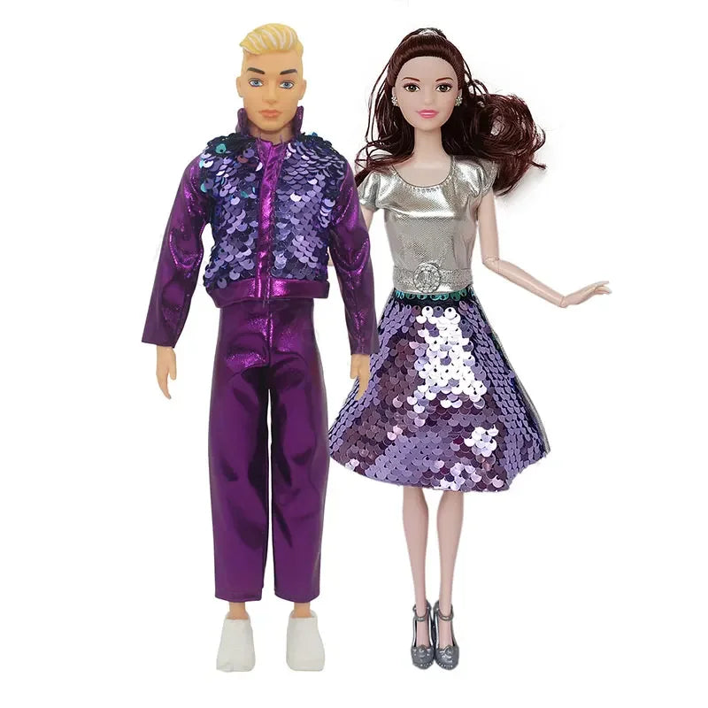 30cm Couple Doll Girlfriend & Boyfriend Ken Doll 1/6 Doll With Wheat Complexion Body Couple Outfit Parents Cosplay Toys Gifts