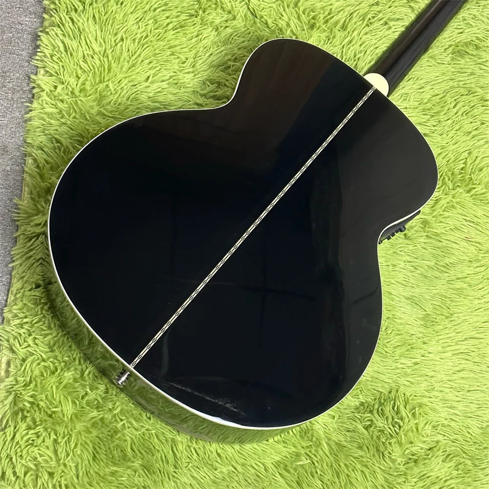 Free Shipping in Stock Electric Acoustic Guitar SJ200 BK Guitars Gold Hardware Guitarra