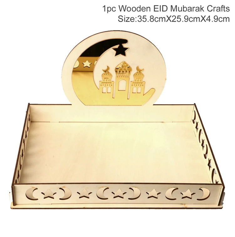 Wooden Pendant EID Mubarak 2024 Ramadan Decoration for Home Kareem Ramadan and Eid Decor Eid AL Adha Islamic Muslim Decor