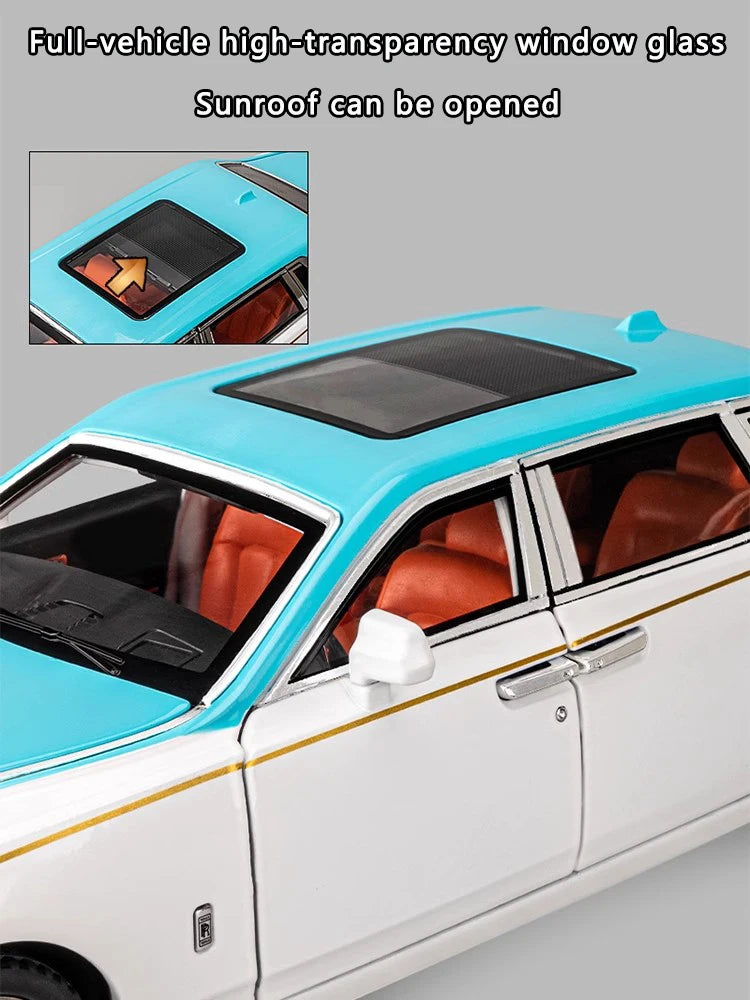 1:18 Rolls-Royce Phantom Alloy Car Model Simulation Sound and Light Pull Back Toy Car Luxury Car Boys Collection Ornaments Gift