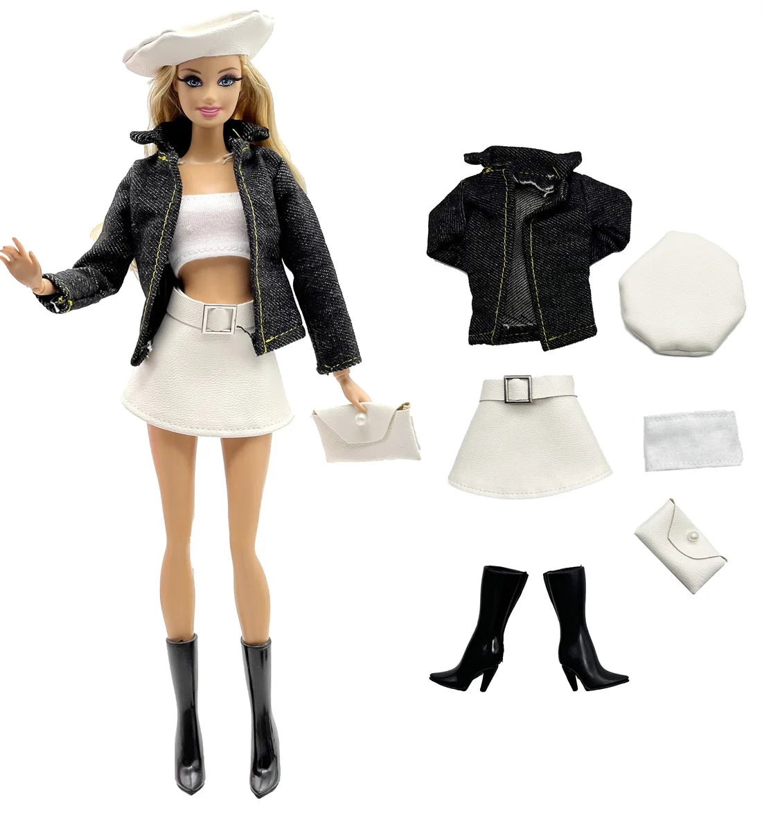 1 Set Cloth Doll Accessories Fashion Model Casual Wear Cool Clothes for 30cm Barbie Doll Kids or Birthday Gift
