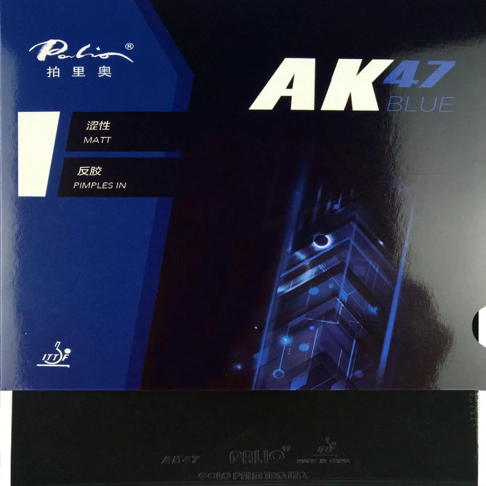 Palio AK 47 AK47 AK-47 BLUE Matt Pips in Rubber With Sponge PingPong Rubber for Table Tennis Racket 2.2mm H38-40