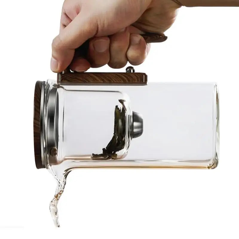 Glass Teapot With Infuser One Click Magnetic Suction Tea Making Artifact Water Separation Spout Tea Maker Kettle for Tea