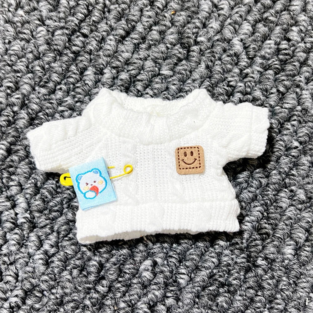 17cm Mini Plush Doll Clothes Outfit Accessories for Korea Kpop Exo Labubu Idol V1 V2 Sweater Overalls Scarf Set Clothing Gift