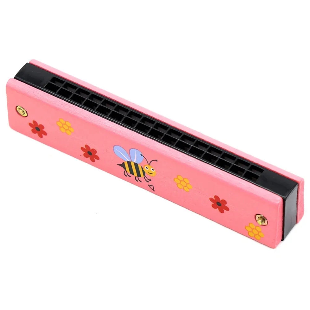 Wooden Harmonica Multicolored for Children 16 Holes Harmonica Mouth Organ Kids Music Instrument Educational Toy Gift