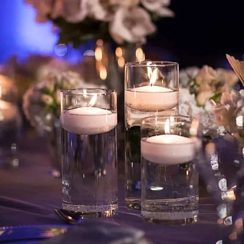 20Pcs Floating Candles Smokeless Candles Valentine Day Romantic Candlelight Atmosphere Birthday Party Wedding Decoration