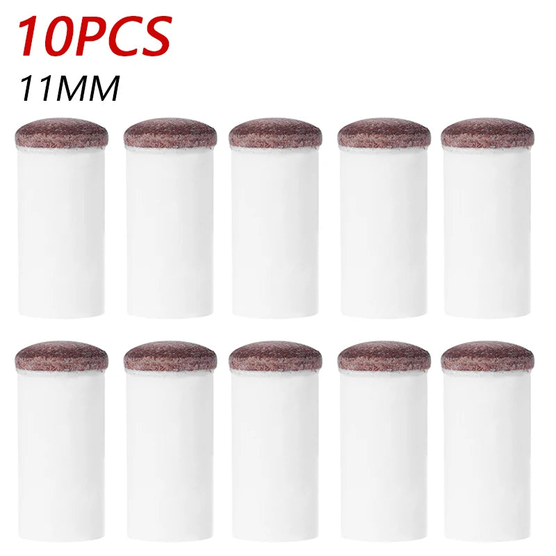5/10pcs 11mm/ 13mm Slip-On Pool Cue Tips Plastic Snooker Cue Ferrule Billiard Accessories for Billiards Fans Entertainment