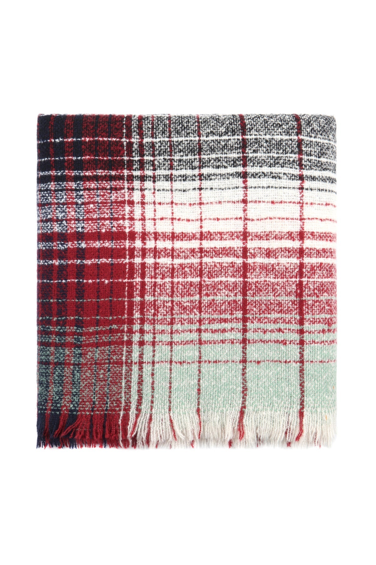 Hdf2913 - Multicolor Blanket Fringed Scarf