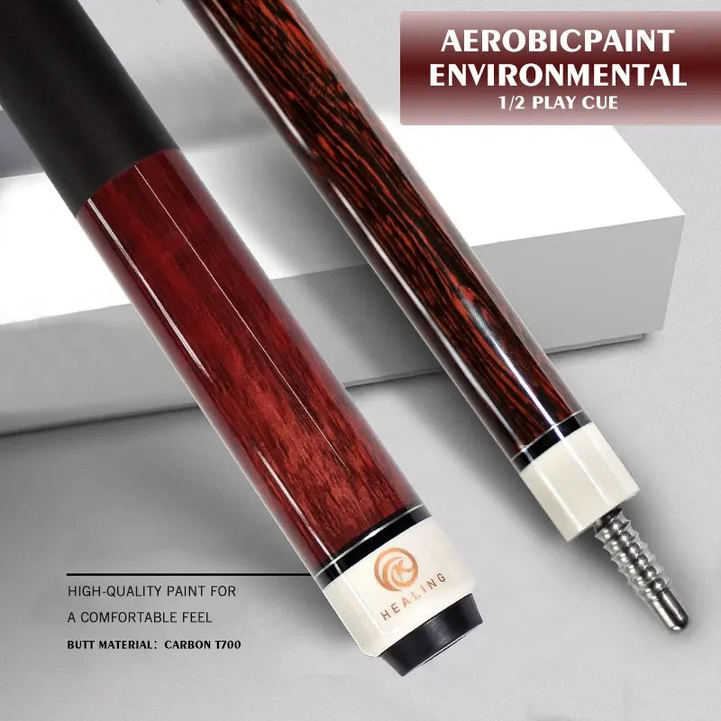 Billiard Cue Carbon Fiber Technology Billiard Stick 12.4mm Pigskin Tip Radial Joint 1474mm/58" 19-21oz Play/Break/Snooker Pool