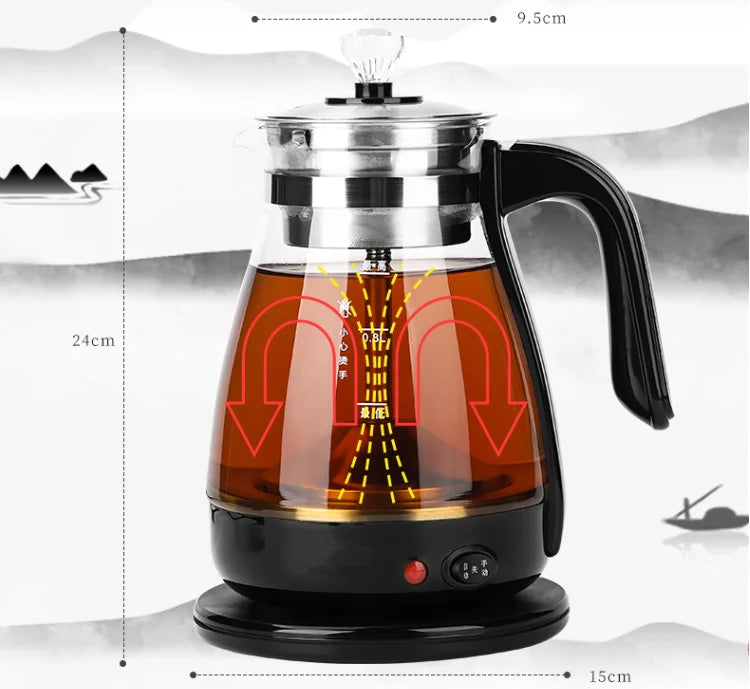 220V 1L Electric Kettle Automatic Tea Cooking Pot Glass Steaming Health Preserving Pot Multi Cooker Household Kettle