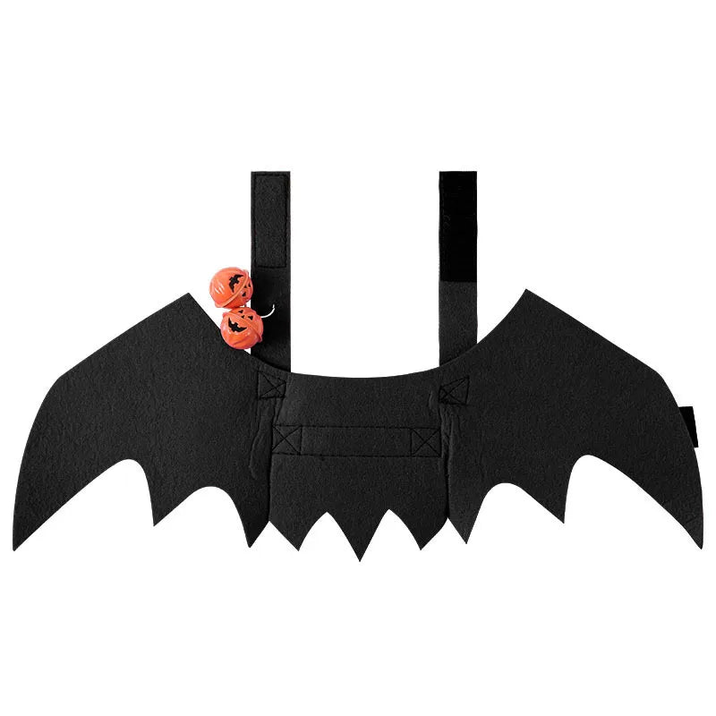 Halloween Cat Clothes Bat Wings Funny Dog Cosplay Costume With Pumpkin Bells 2023 New Dog Clothes Pet Supplies