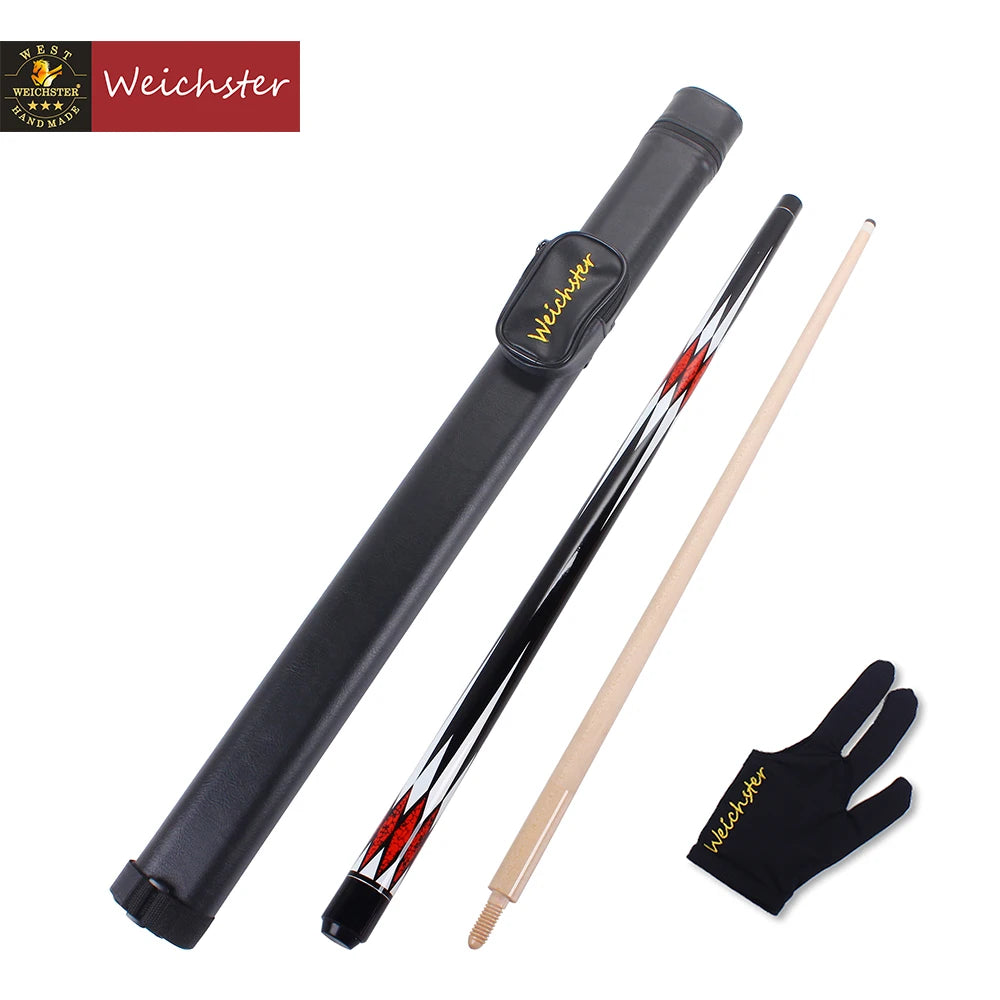 Weichster 3 Cushion Carom Billiard Pool Cue Stick Wooden Joint Cue With Glove