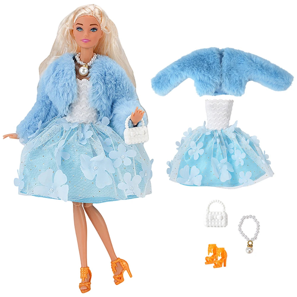 NK 1 Pcs 30CM Princess Wedding Dress Noble Party Gown for Barbie Doll Accessories Fashion Clothes Gift for Girl' 1/6 Doll Toy JJ