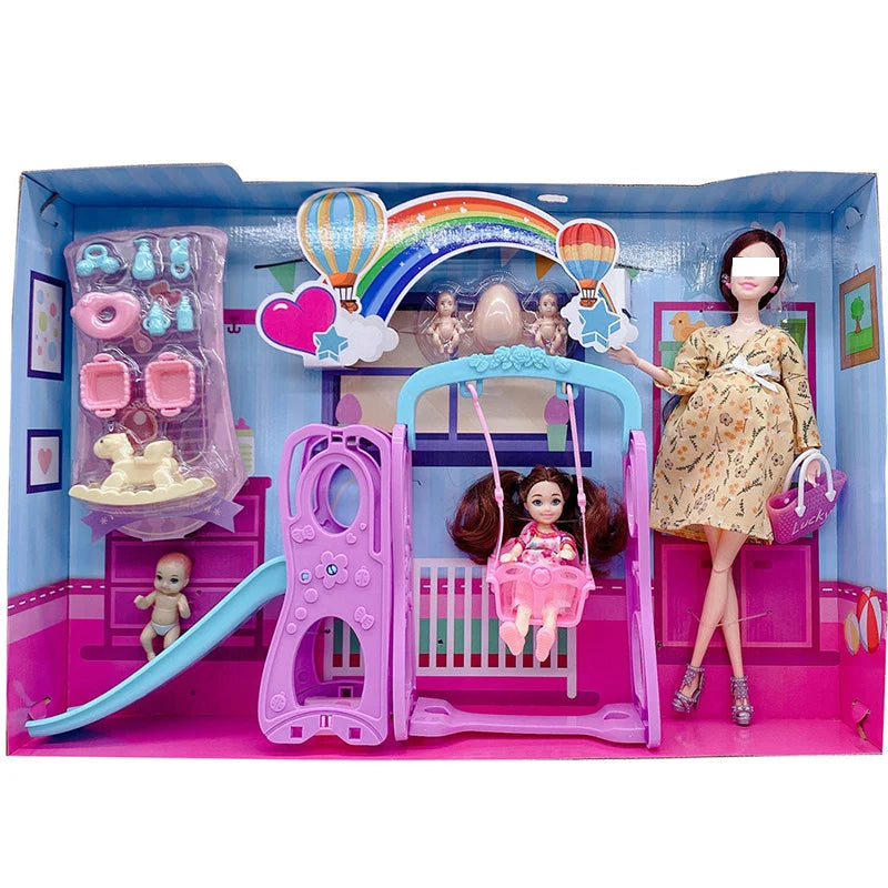 Newest Handmade Doll Accessories Baby Dolls Pregnant Mom Lady Father Dad Ken for Barbie Game Christmas Birthday Present Gift