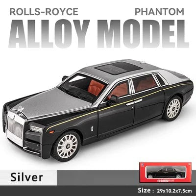 1:18 Rolls-Royce Phantom Alloy Car Model Simulation Sound and Light Pull Back Toy Car Luxury Car Boys Collection Ornaments Gift