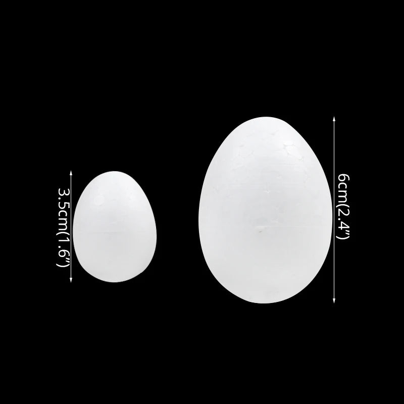 50pcs Easter Decoration Foam Eggs Kids Favors Gifts DIY Painting Modelling Polystyrene Styrofoam Ball Eggs Easter Decor for Home