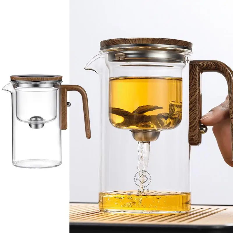 Glass Teapot With Infuser One Click Magnetic Suction Tea Making Artifact Water Separation Spout Tea Maker Kettle for Tea