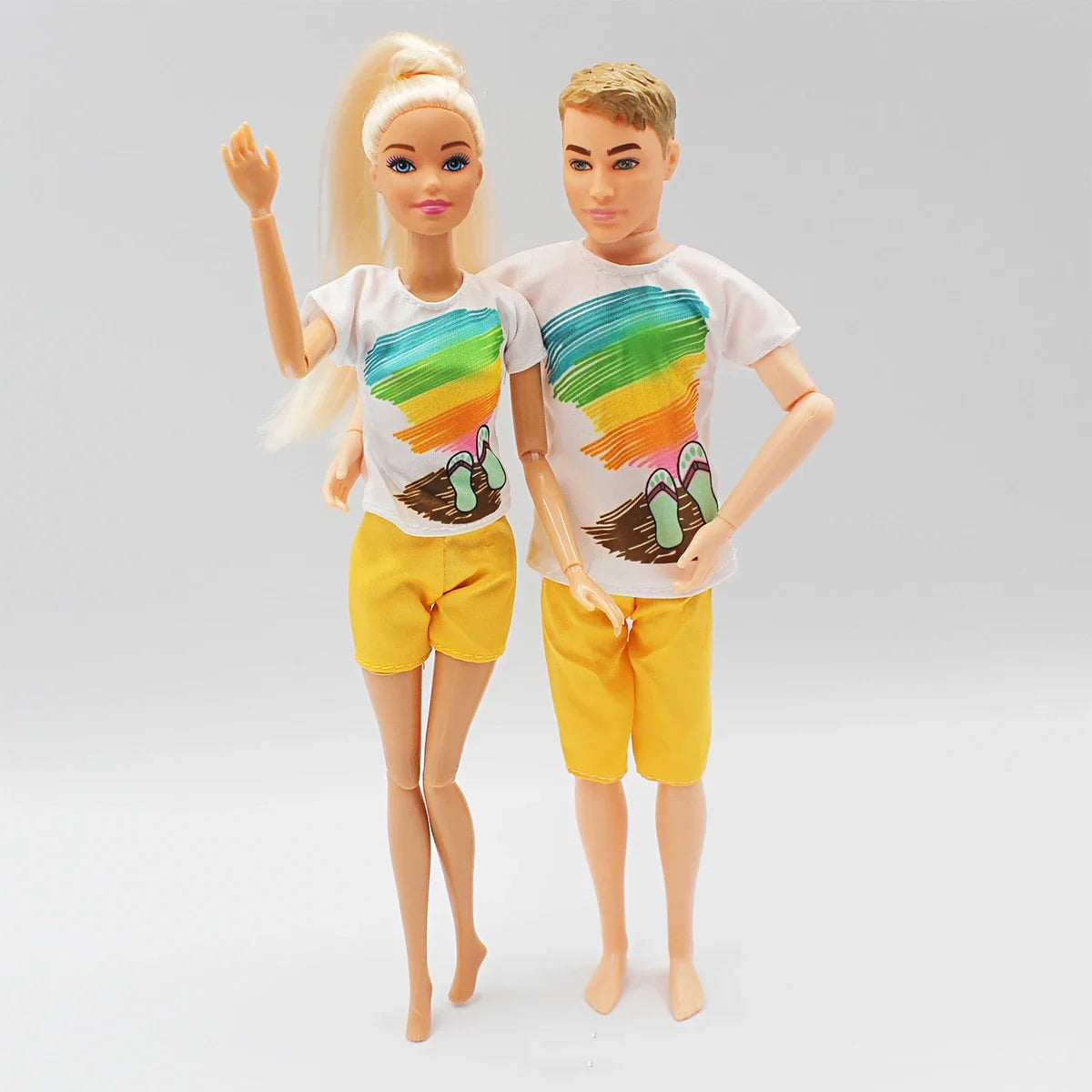 30cm Couple Doll Girlfriend & Boyfriend Ken Doll 1/6 Doll With Wheat Complexion Body Couple Outfit Parents Cosplay Toys Gifts