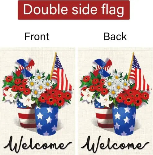 Patriotic Memorial Day USA Garden Flag 12x18 Double Sided Vertical, Small