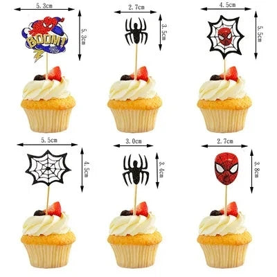 1set the Avengers Birthday Party Cake Topper Super Hero Spiderman Hulk Iron Man Cake Decoration for Kids Birthday Party Supplies