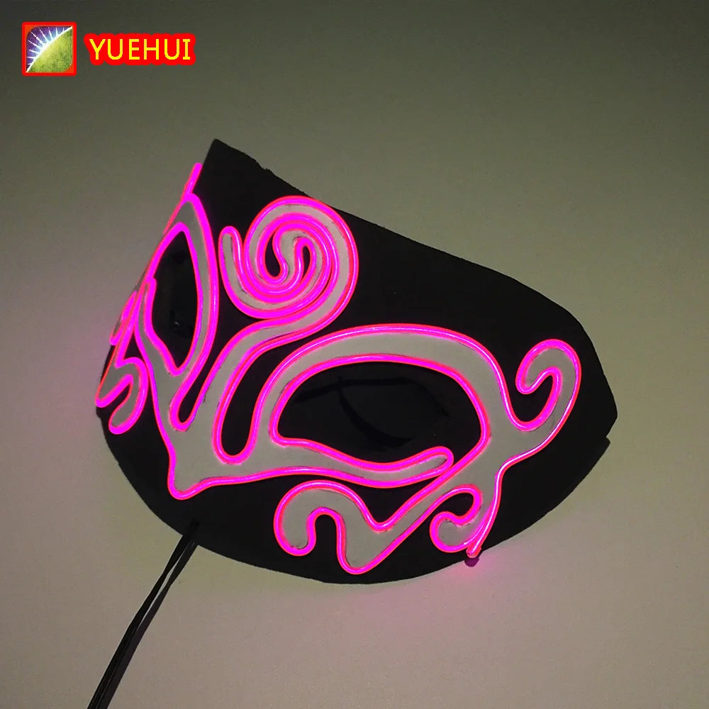 Halloween 10 Colors LED Neon El Wire Mask Cosplay Luminous Fox Mask Dance Party Dress Accessories