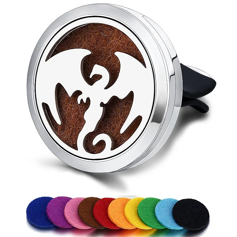 Refillable Car Air Freshener Smell Perfume Diffuser Clip Auto Vent Essential Oil Stainless Steel Locket Interior Accessories
