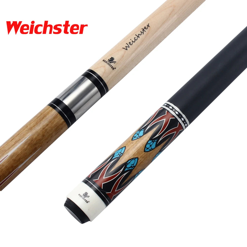 Weichster Medium Range 58" 1/2 Billiard Pool Cue Stick 13mm Tip With PU Leather Wrap