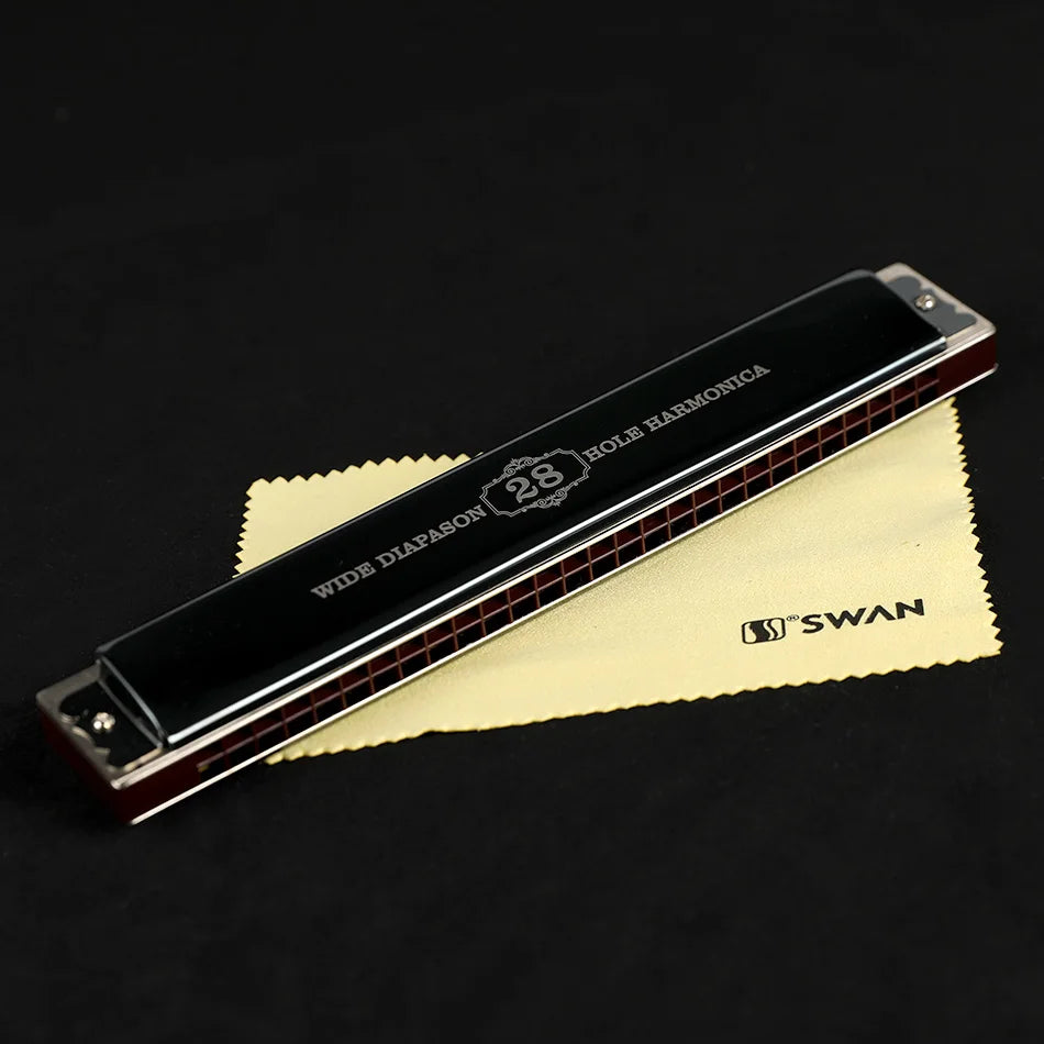 High-End Harmonica Swan 28 Hole Harmonica Polyphony Accent C Adult Students Beginners Professional Performce Harmonica