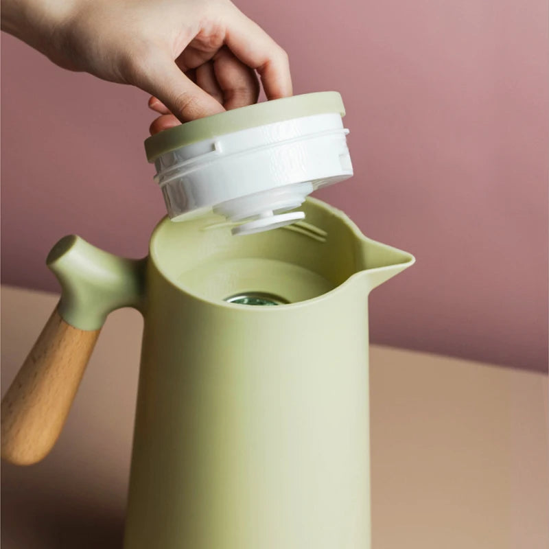 1000ML Insulation Kettle Hot Water Bottle With Handle Nordic Style Large Capacity Thermos Removable Teapot Household Coffee Pot