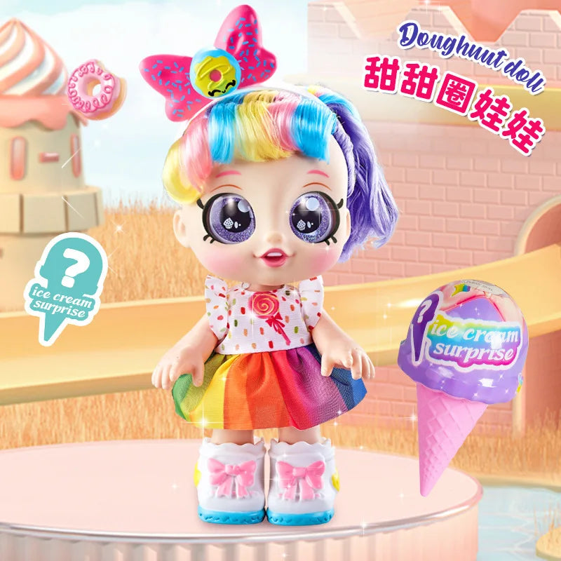 Mini Baby Play Doll Music Sing Electronic Doll Long Hair Cute Princess Dress Pretend Play House Doll Fashion Toys Gift for Girls