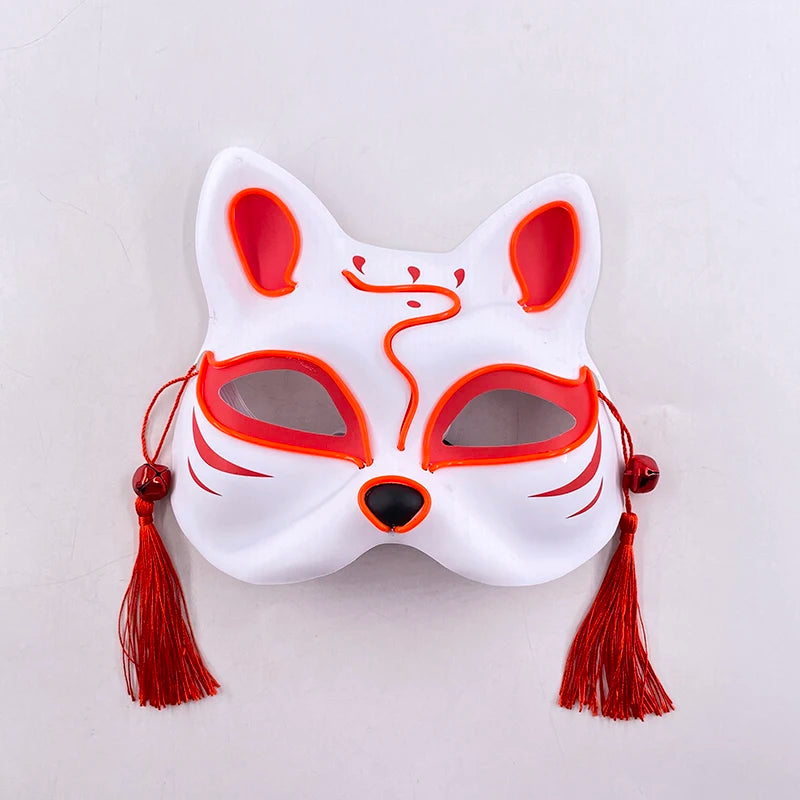 Halloween 10 Colors LED Neon El Wire Mask Cosplay Luminous Fox Mask Dance Party Dress Accessories