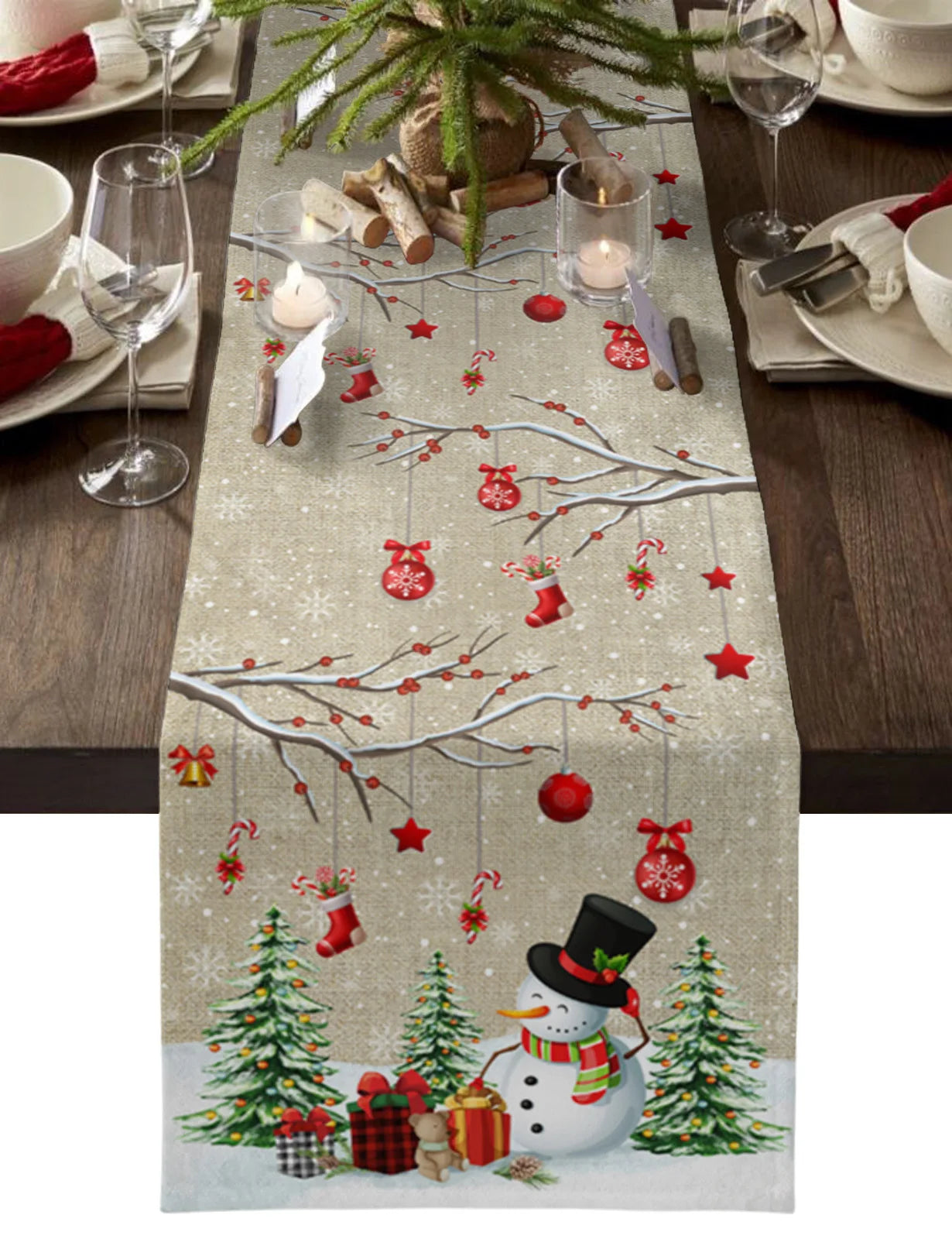 Christmas Christmas Tree Christmas Gnome Wedding Decorations Coffee Table Decor Tablecloth Table Kitchen Decorative Table Runner