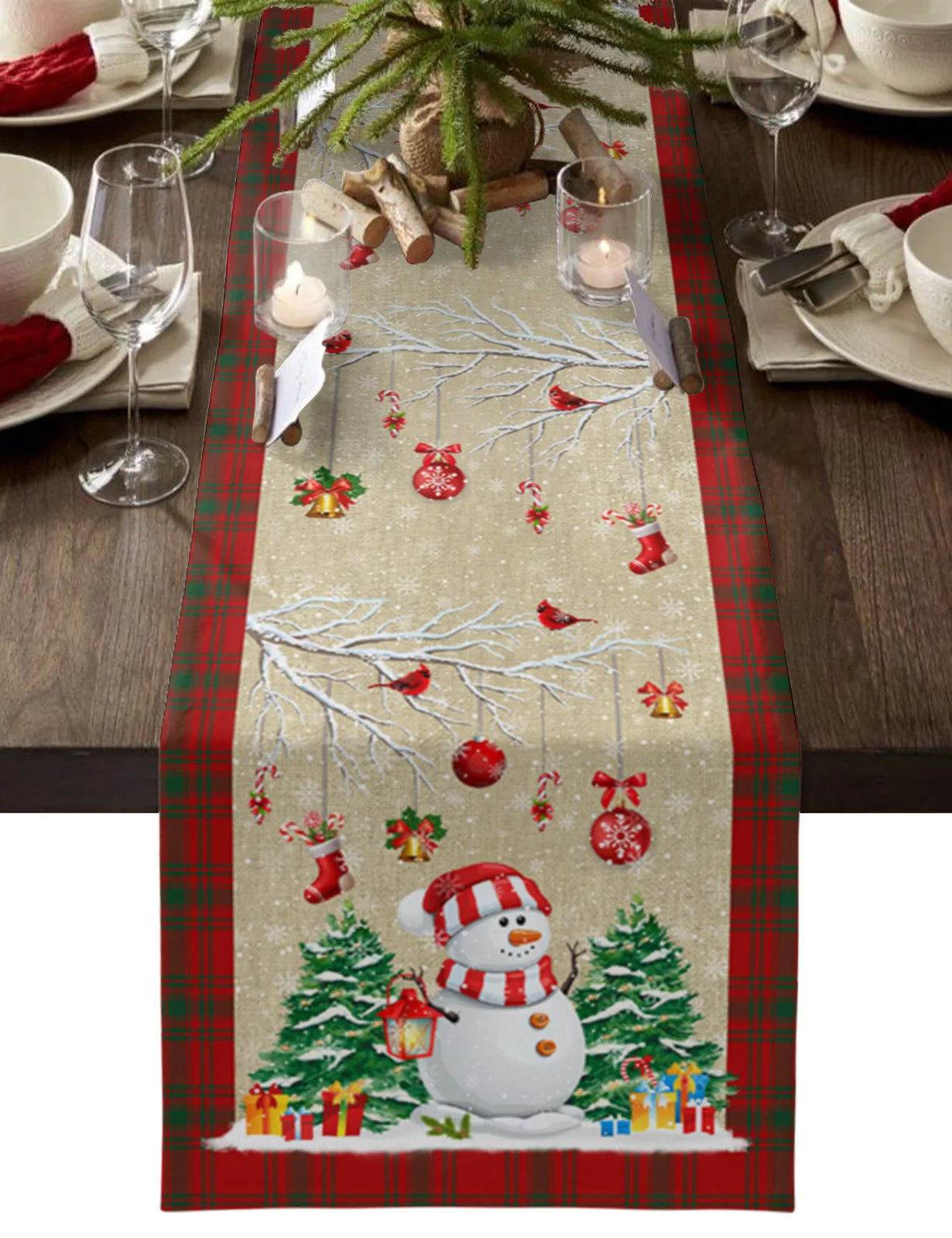 Christmas Christmas Tree Christmas Gnome Wedding Decorations Coffee Table Decor Tablecloth Table Kitchen Decorative Table Runner